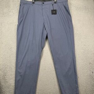 01.Algo Mens Chino Golf Pants 42 Blue Performance Tech Flex Stretch Wicking NEW‎